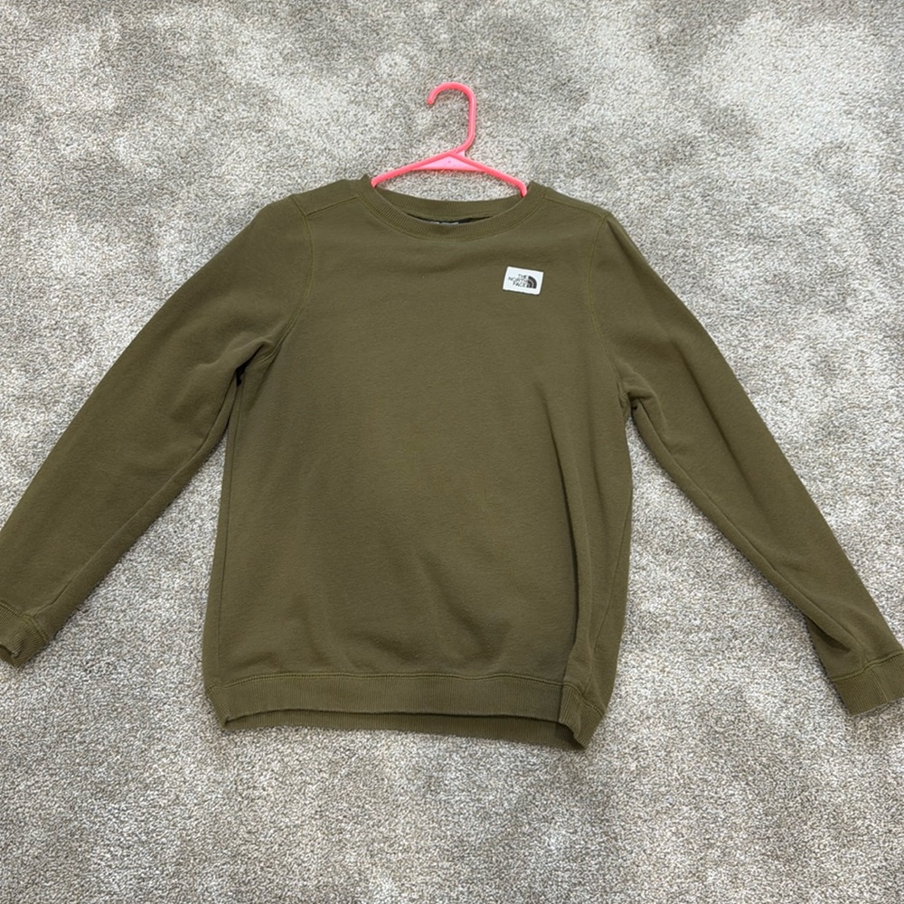 North face - youth L - green crew neck